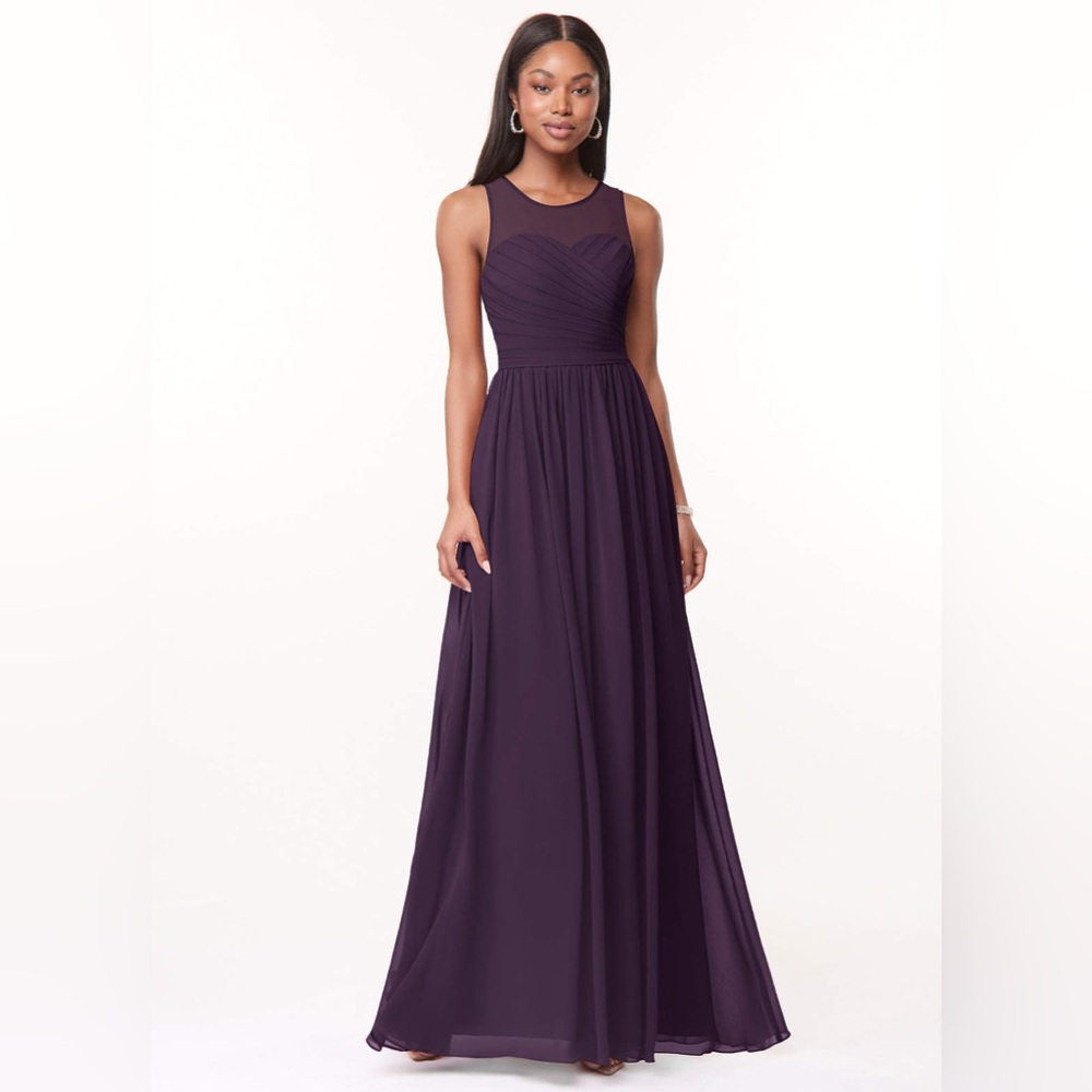 Azazie Strapless Dress in Deep Purple